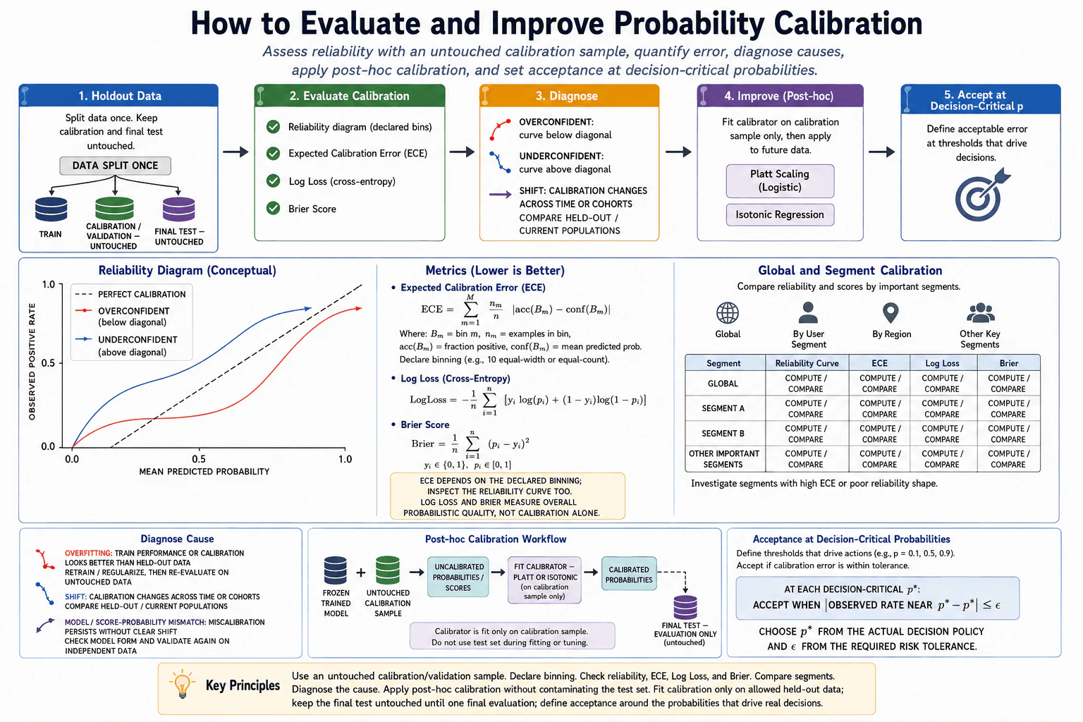 How would you evaluate and improve probability calibration? diagram