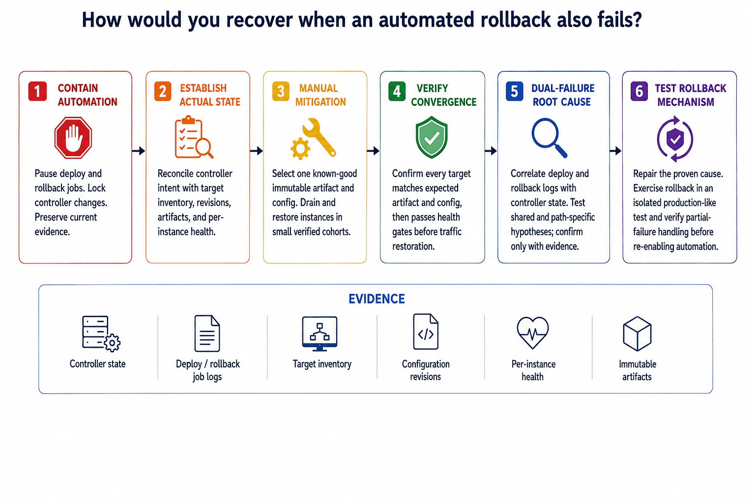How would you recover when an automated rollback also fails? diagram