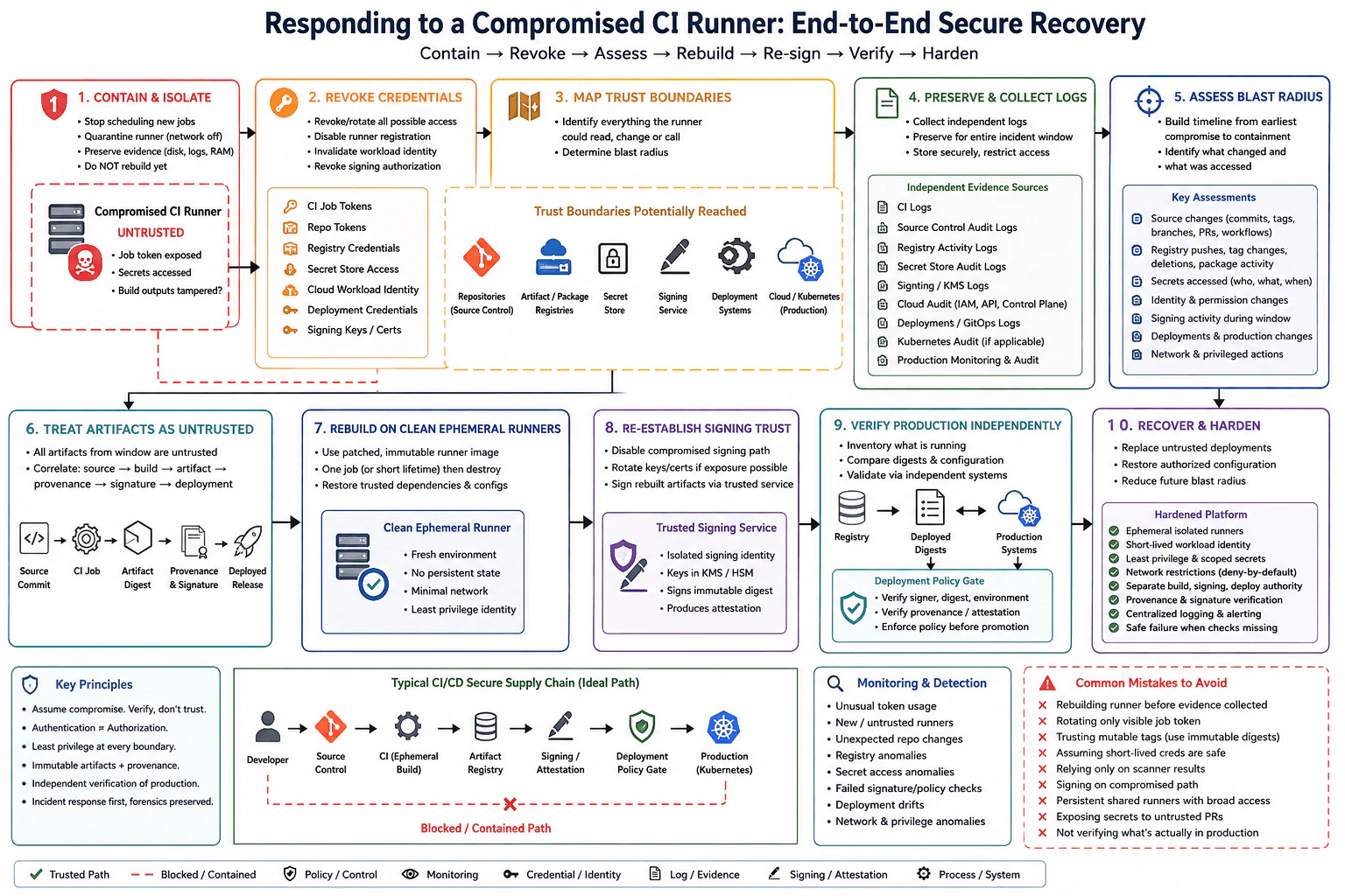How would you respond to a compromised CI runner? diagram
